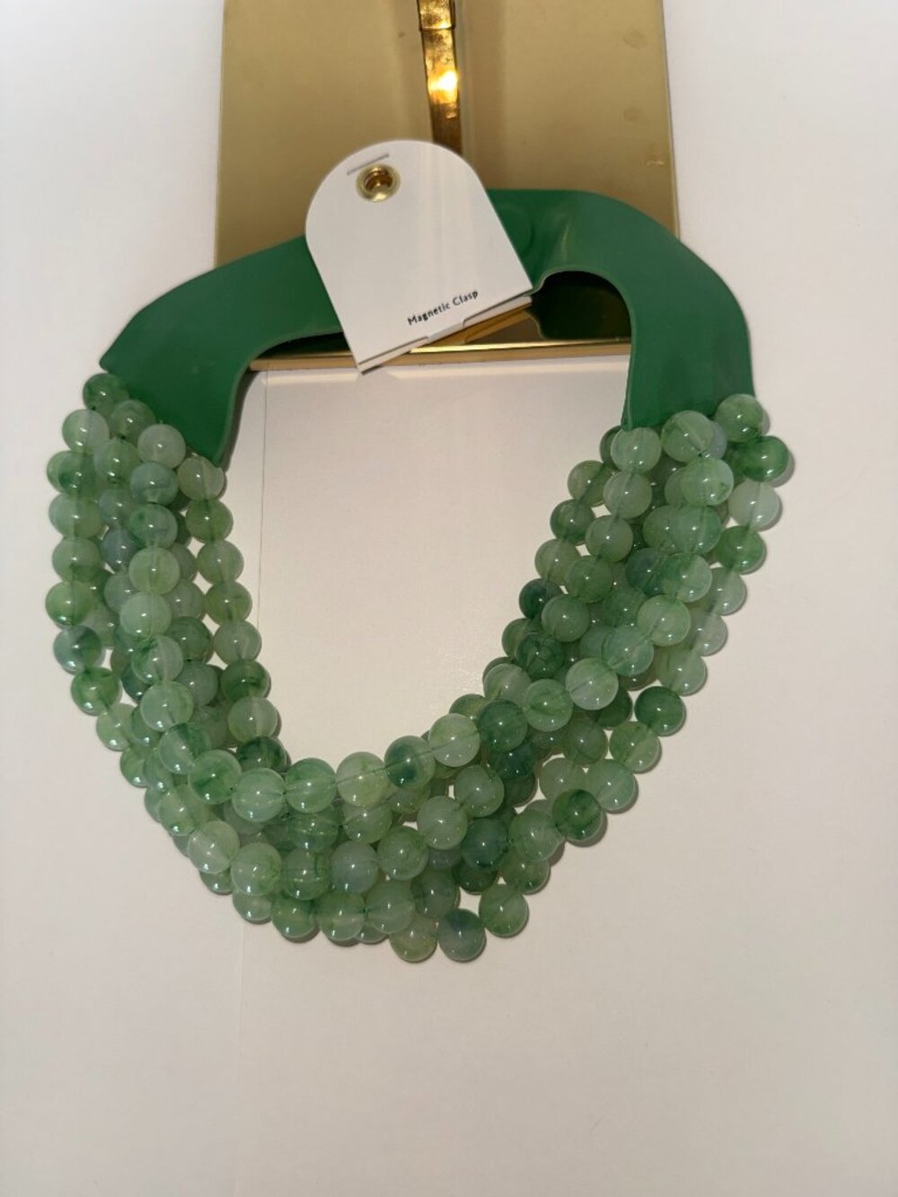 Stunning Green Beaded Collar Necklace D-002